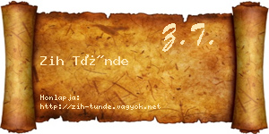 Zih Tünde névjegykártya